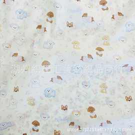 全棉平纹40支 软绵绵狗狗印花面料 婴童童装月子服家居服睡衣箱包