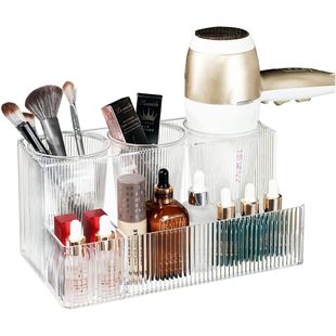 Cross-border Amazon Vertical Pattern Acrylic Toothbrush Cosmetic Hair Dryer Multifunctional Storage Rack Toiletries Storage
