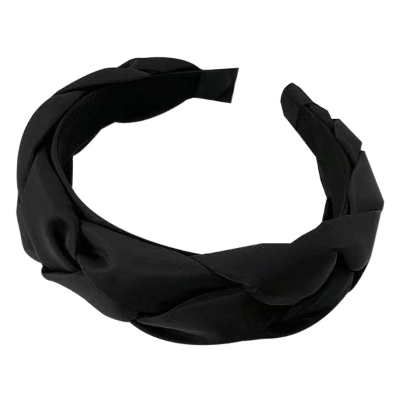 Estilo coreano trenza simple diadema de ala ancha de alto grado giro grutas de pelo tejidas a mano Otoño e Invierno lavado de cara pelo presionando diadema para mujeres