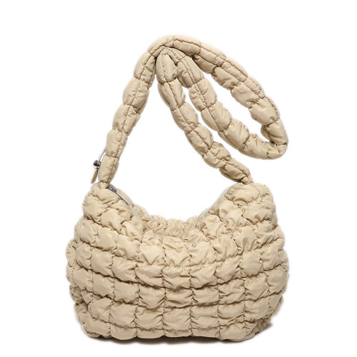 Korean Version New Single Shoulder Crossbody Bag Fashion Dumpling Bag Large Capacity Down Cotton Jacket Underarm Bag Folded Cloud Bag