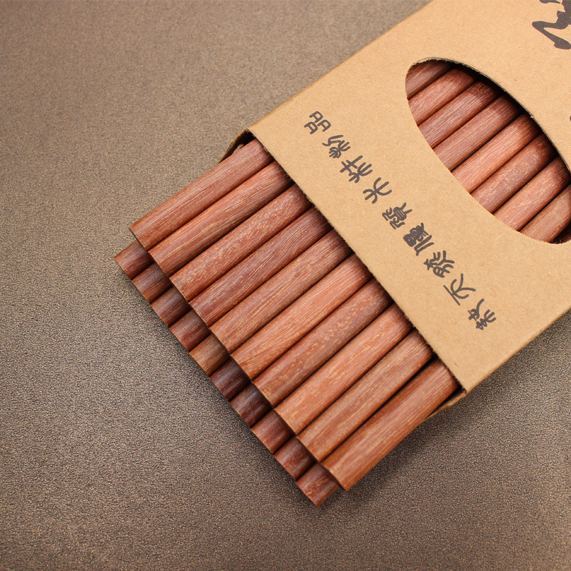 Palillos de madera de ala de pollo para el hogar 10 pares al por mayor Palillos antideslizantes de madera maciza sin pintura y sin cera Palillos de letras Palillos de regalo en stock