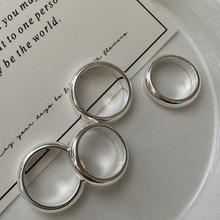 S925纯银韩版小众设计感复古光面泥鳅背戒指小红书热卖款复古指环