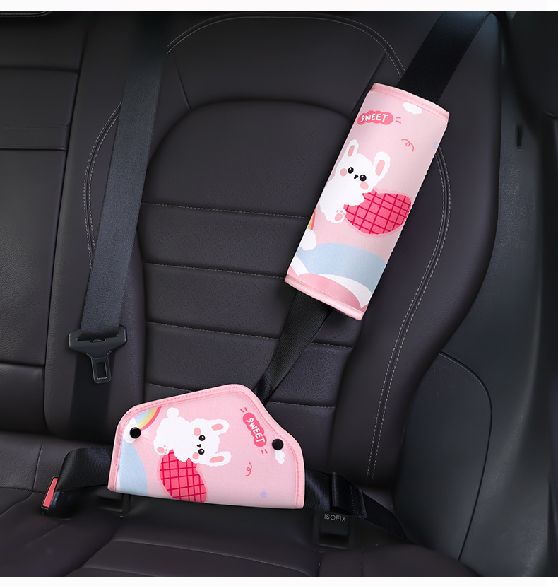 Children's Car Seat Belt Adjusting Fixer Cute Cartoon Baby Car Rear Sleeping Anti-Neck Shoulder Cover