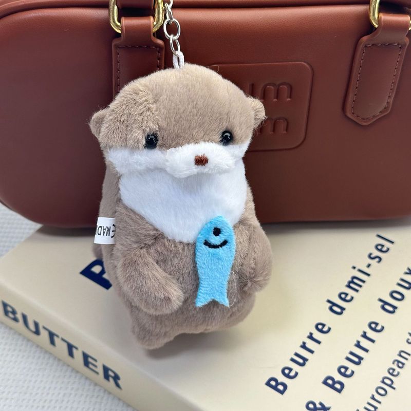 かわいいぬいぐるみ願いを叶える魚カワウソキーホルダーペンダントぬいぐるみ卸売スクールバッグペンダントギフト|undefined