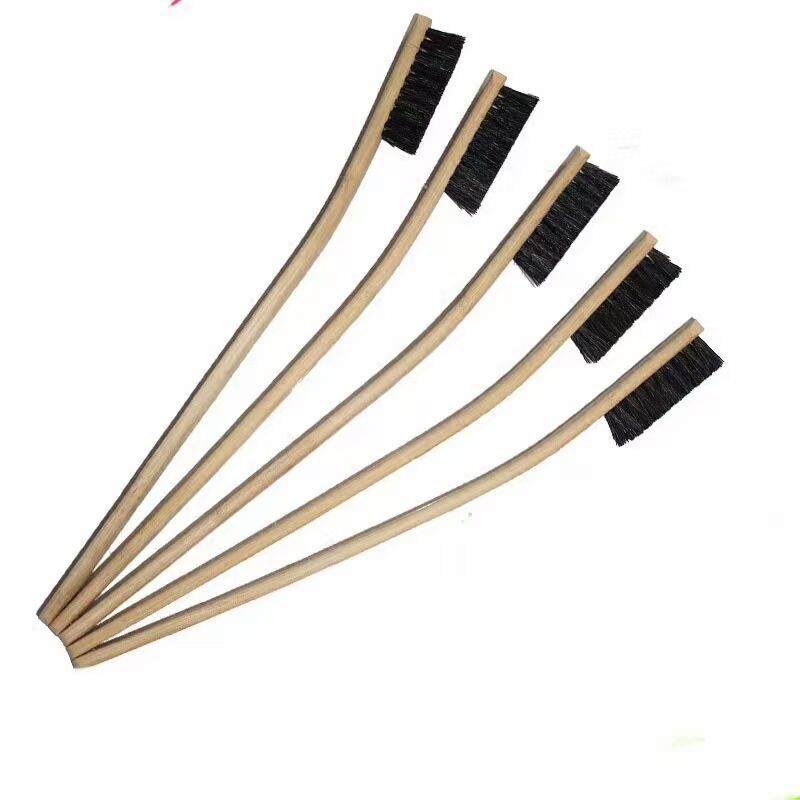 竹柄钢铃刷竹柄刷汽车清洁刷发动机清洗刷子加柄猪鬃毛轮胎刷