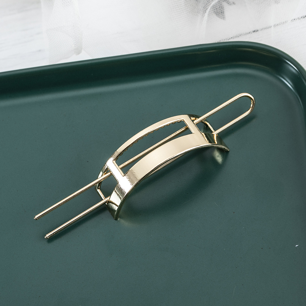 Estilo coreano aleación clip tocado exquisita horquilla de metal europeo y americano simple flecha perla horquilla rizador de pelo