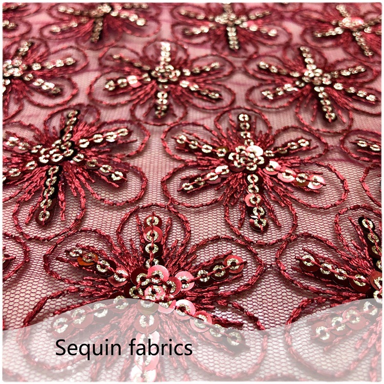 3mm Sequins Fabric Jacobs Embroidery Dress Wedding dress full dress cheongsam clothing Sequins Fabric