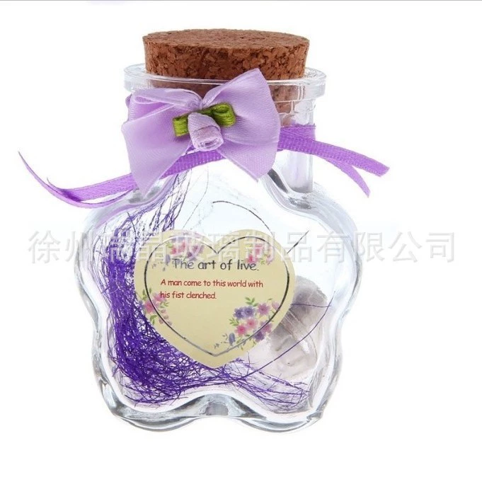 Прозрачная бутылка для рафтинга с цветком сливы, креативный подарок, стеклянная бутылка, бутылка счастливой звездой, свадебная бутылка конфет, маленькое украшение