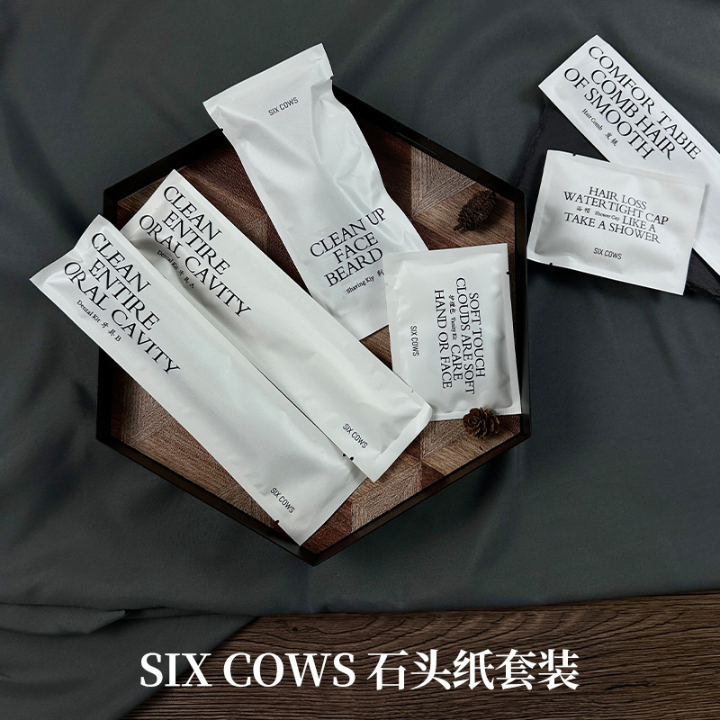 Hotel Disposable Toothbrush and Toothpaste Stone Paper Set Hotel High-End Toiletries Household Hospitality Soft-Bristled Toothbrushes