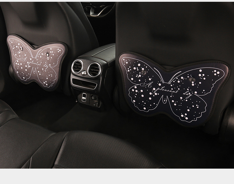Black and White Bowknot Car Seat Back Anti-Kick Pad, Car Seat Back Anti-Dirt Pad, Rear Seat Anti-Kick Pad for Children