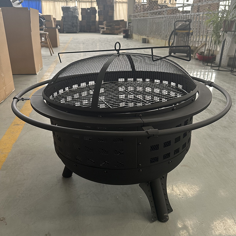 Hogar ronda barbacoa estufa al aire libre brasero estufa de carbón grande hoguera olla de madera visión brasero suministro directo de fábrica