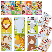 Kids DIY Stickers Puzzle Games Make-a-Face Princess Animal D