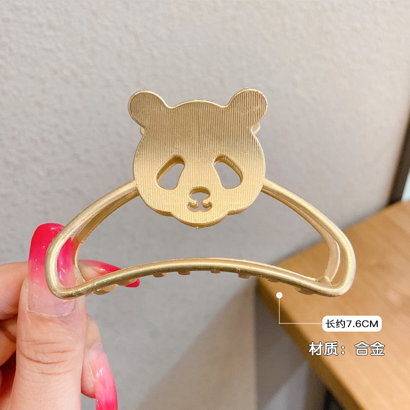 Pinza de cabello metálica coreana de alta sujeción con diseño retro