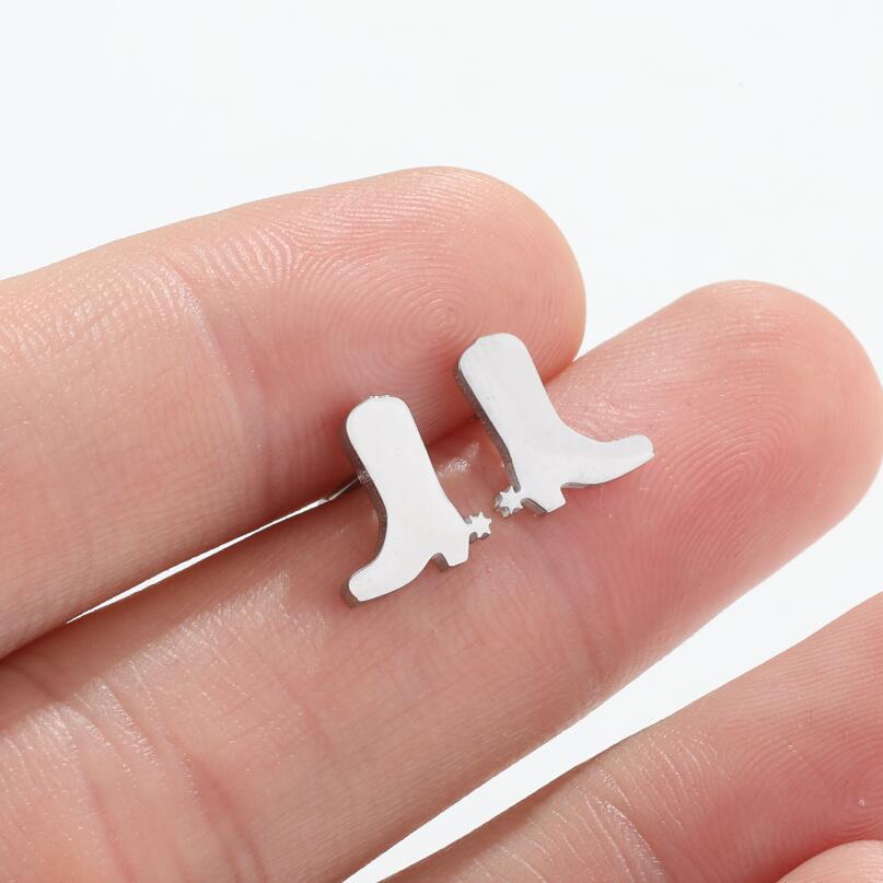 Fashion Boots Stainless Steel Plating Ear Studs 1 Pair