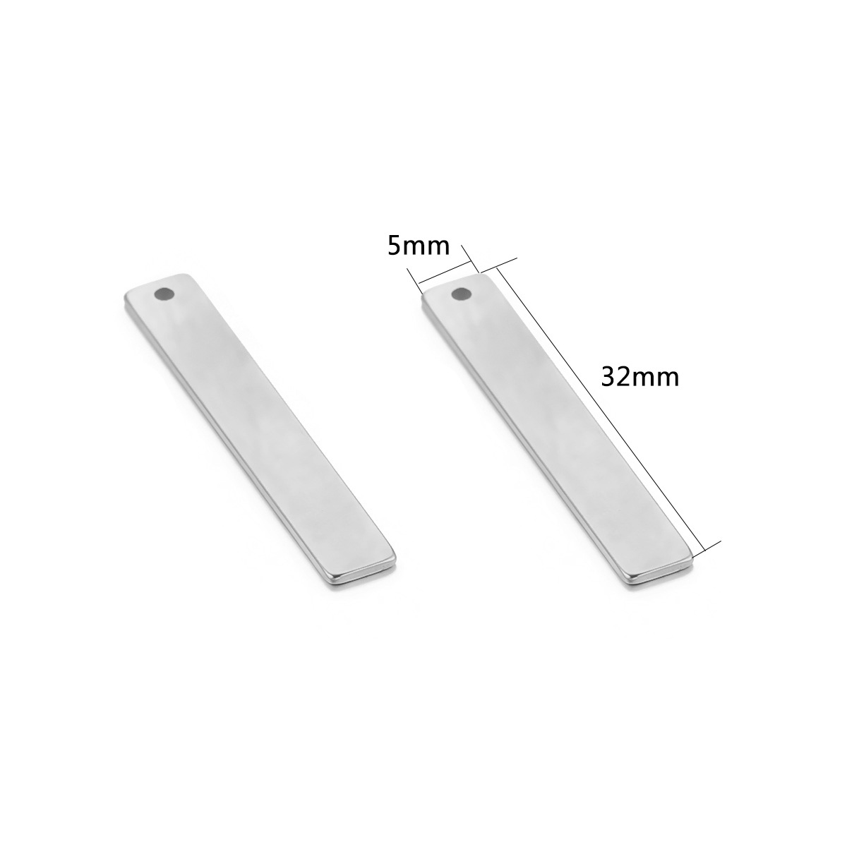 Acero inoxidable transfronterizo largo colgante etiqueta DIY accesorios de la joyería hecha a mano en blanco etiqueta pequeña etiqueta grabada