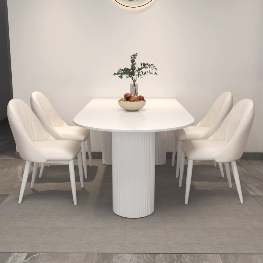 Small Apartment Dining Table and Chair Set, French-Style Dining Table for Home Use, Light Luxury Coffee Table, Island Table, Round Table, Modern Slate Table