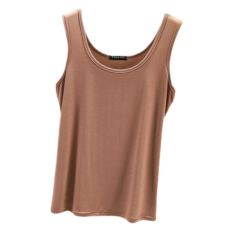Женская летняя кофточка из модала, красивая Базовая рубашка с U-образным вырезом на спине, приталенный простой жилет в западном стиле с внутренней стороны