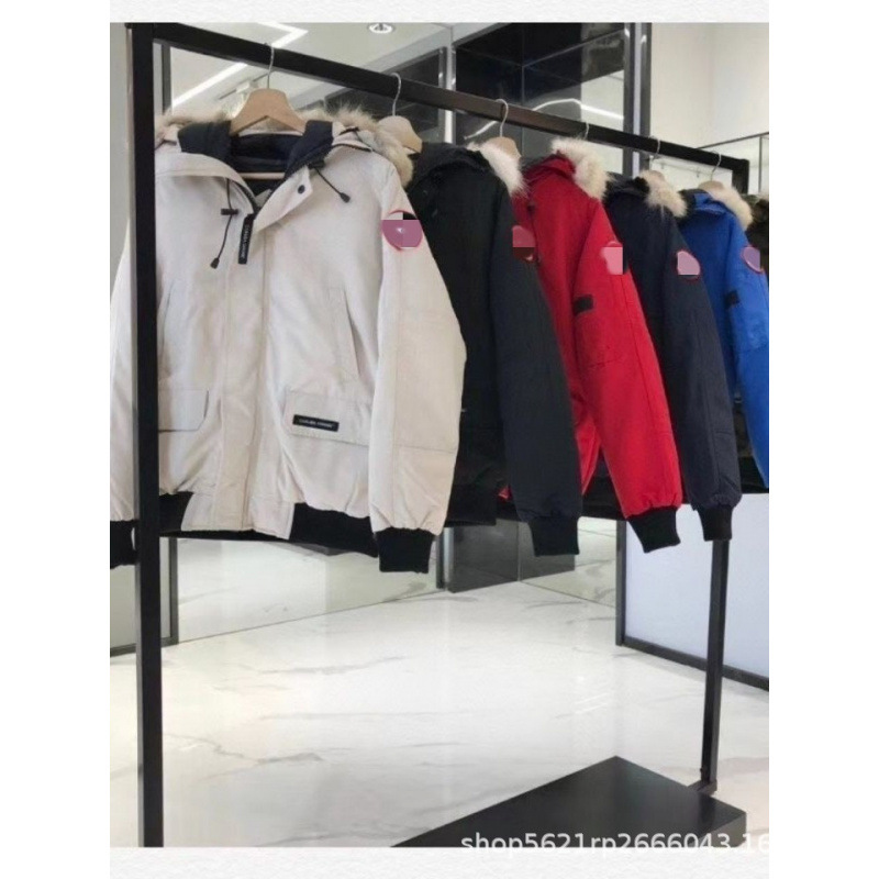 Big Goose Men's and Women's Couple's 01 Short Version Jacket White Duck down Real Fur Collar Waterproof and Coldproof down Jacket