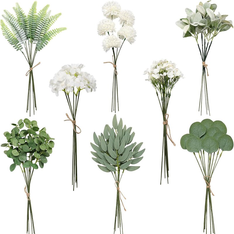 Cross-Border Eucalyptus Leaf Bouquet Set, Artificial Green Plant Single Stem DIY Bouquet, Wedding Decoration Eucalyptus Combination