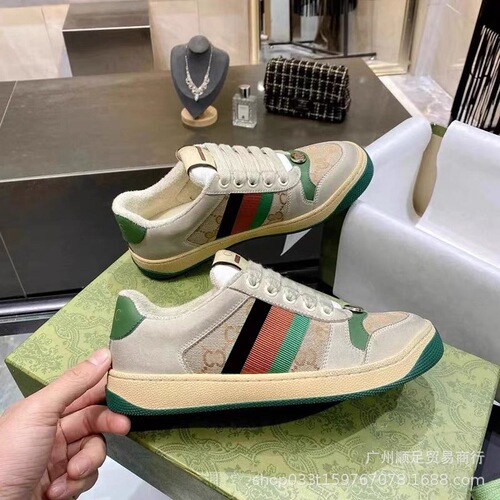 European Station Dirty Shoes for Women and Men, Couple Compatible, Versatile, Genuine Leather, Retro, Distressed, Floral Patterns, Small Dirty Shoes, Flat Sole, Casual and Sports Shoes