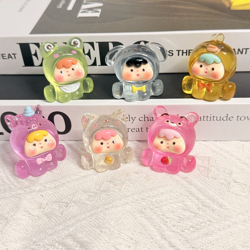 樹脂漫画高透明動物子供 diy ジュエリーアクセサリー車のマイクロ風景デスクトップ装飾品キーホルダー素材|undefined