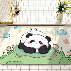 卡通熊貓衛生間地墊浴室進門吸水墊家用廁所防滑墊衛浴硅藻泥軟墊