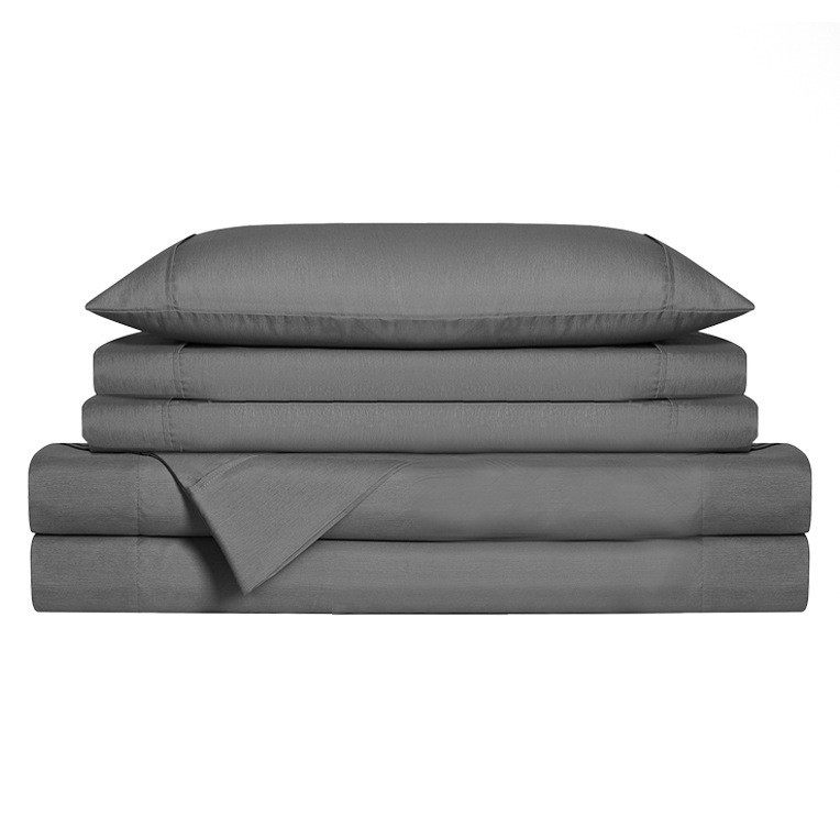 Suministro directo de fábrica, juego de cuatro piezas de fibra de bambú de color puro para dormir, funda de edredón de fibra regenerada de bambú.