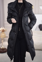 高档羽绒服女中长款过膝加厚白鸭绒2025冬季修身时尚保暖爆款外套