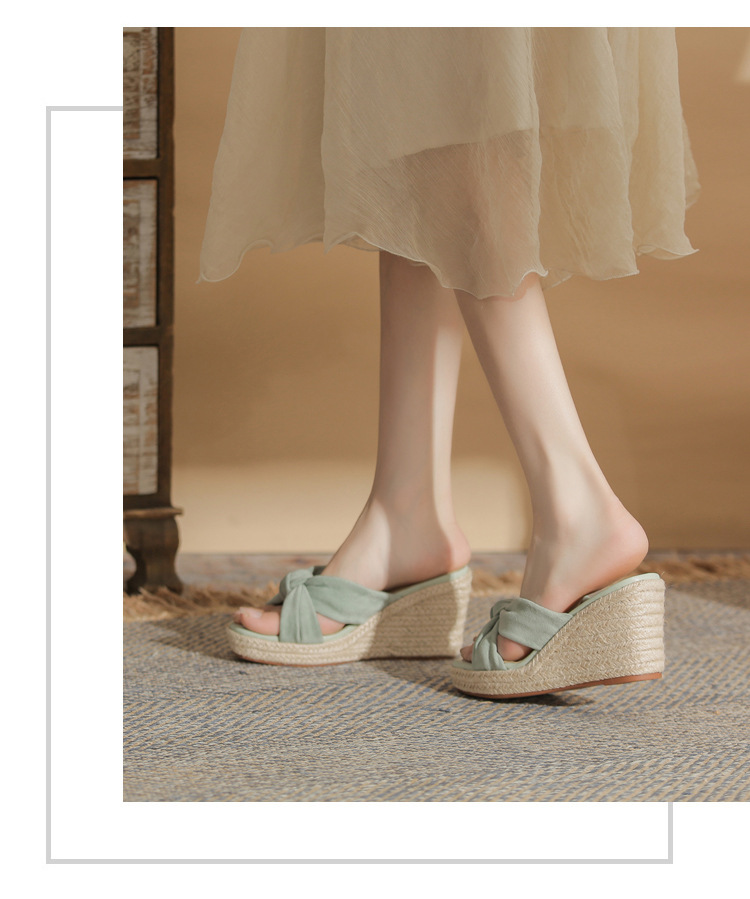 Sandal cao gót nữ hở mũi đế xuồng gót cao 9 cm — Xanh lá cây nhạtcolor chi tiết 17