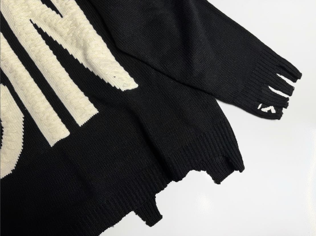 Pull unisexe col rond distressed style hip hop tendance_voghion.com