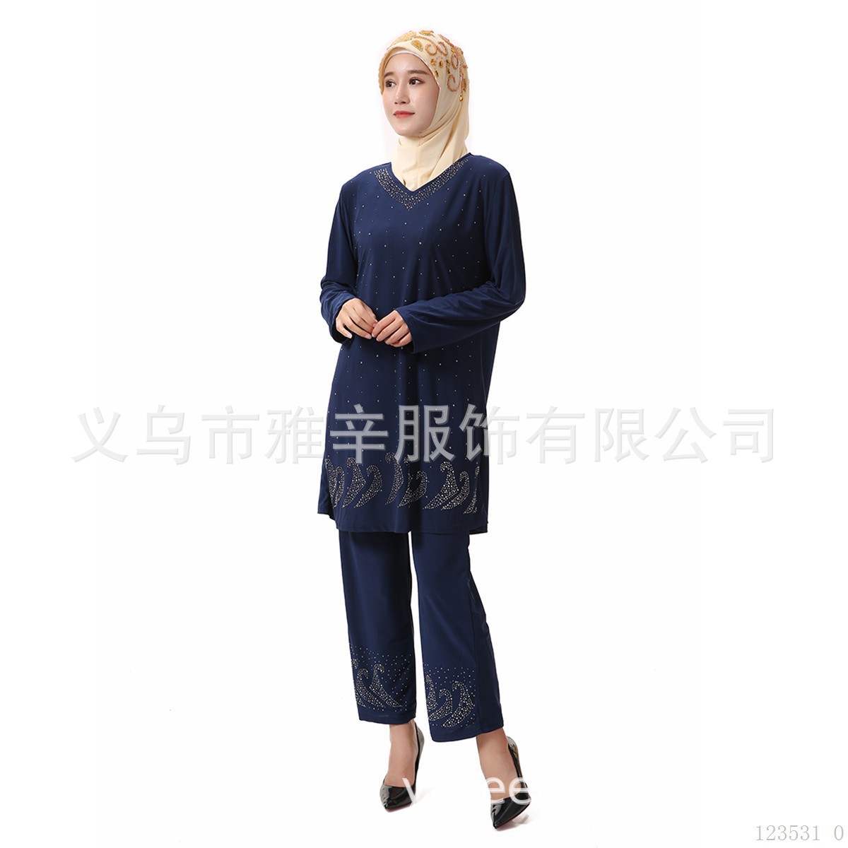 跨境热销水晶棉烫钻女装两件套  跨境服装 一件代发TEMU