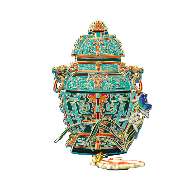 팬 팡 레이 냉장고 자석 금속 구호 중국 스타일 박물관 문화 및 창조적 인 관광 기념품 골동품 작은 선물