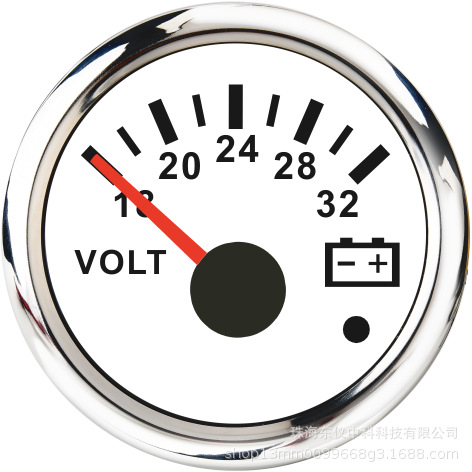 52mm Colorful Light Voltmeter 12V24V Pointer Voltmeter Vehicle and Ship Refitting General Instrument 9-32V