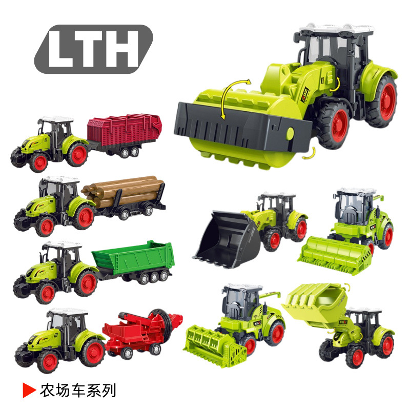 Wholesale Niele Captain Children's Harvester Toy Inertial Agricultural Tractor Model Fall-Resistant Car Farmer