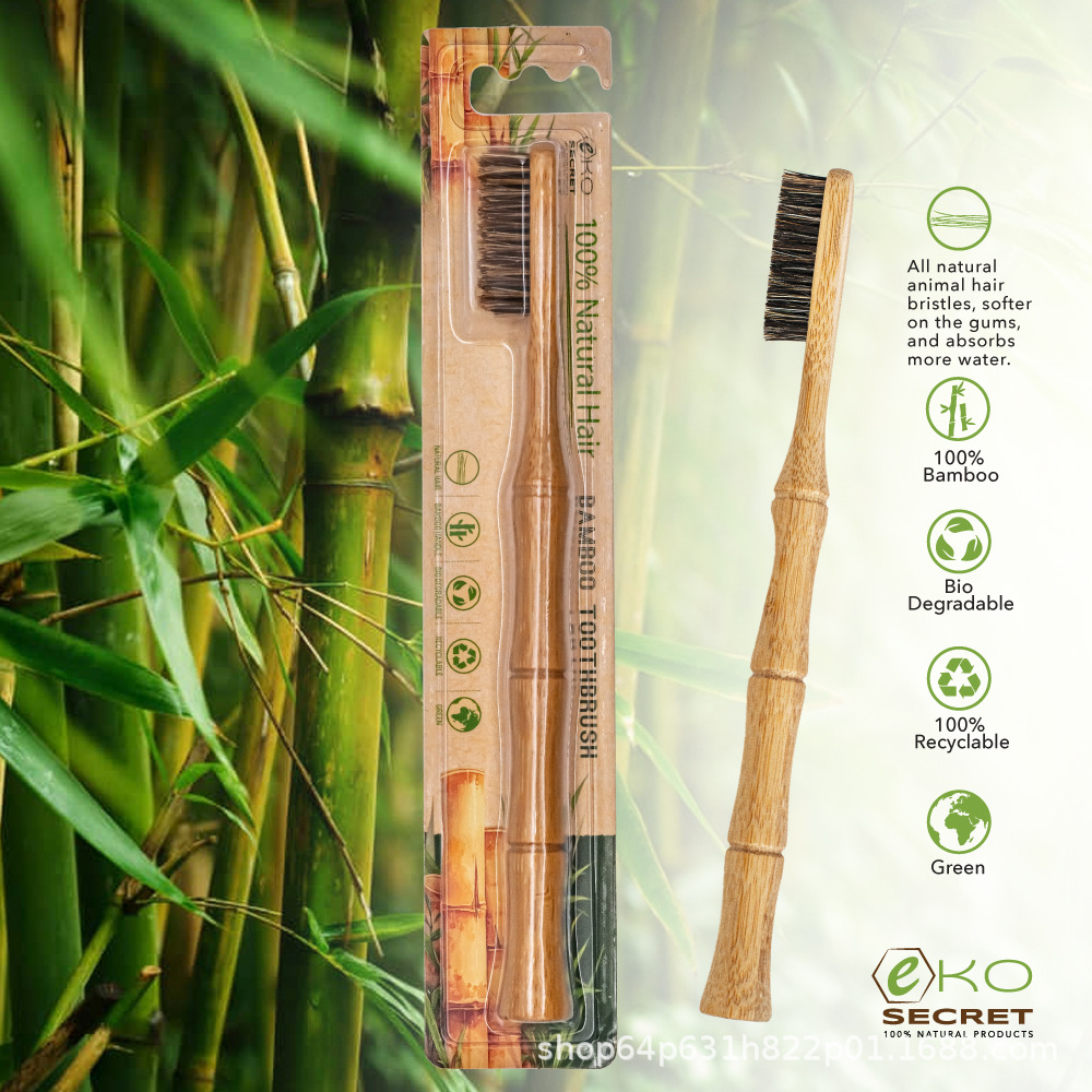 Xiuming cepillo de dientes de bambú de carbón activado de lana suave madera de mango ecológico natural, biodegradable de bambú orgánico