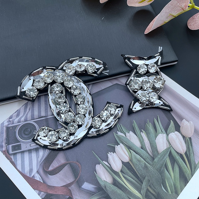 新款手工钉珠精美时尚水钻亮片字母布贴服装包包配饰DIY辅料