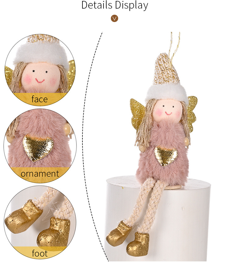 Cross-border Christmas Decoration Christmas Sitting Leg Hanging Angel Doll Pendant Christmas Tree Angel Ornaments Gift Hanging Pieces display picture 11