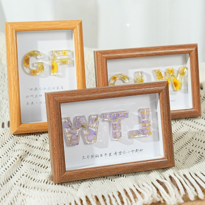 DIY Resin Dried Flower Letter Photo Frame Ornament Office Bedside Decoration Gift for Girlfriend Chinese Valentine's Day Gift DIY Resin Dried Flower Letter Photo Frame Ornament Office Bedside Decoration Gift for Girlfriend Chinese Valentine's Day Gift