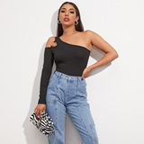 (Трансграничная торговля), сексуальный лонгслив, базовая приятная телу футболка, облегающий крой