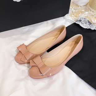 D-27 Spot French Inner Heightening Bow Shallow Mouth Flats for Women 2025 New Round Toe Gentle and Comfortable Flats Shoes