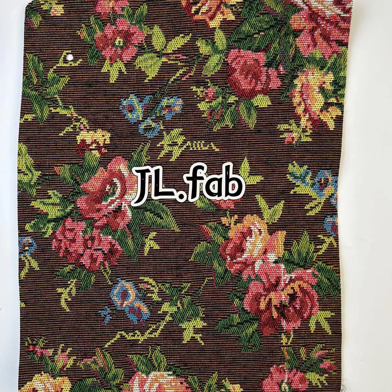 色织提花布色织玫瑰花小碎花提花布箱包鞋材沙发包袋面料跨境热销