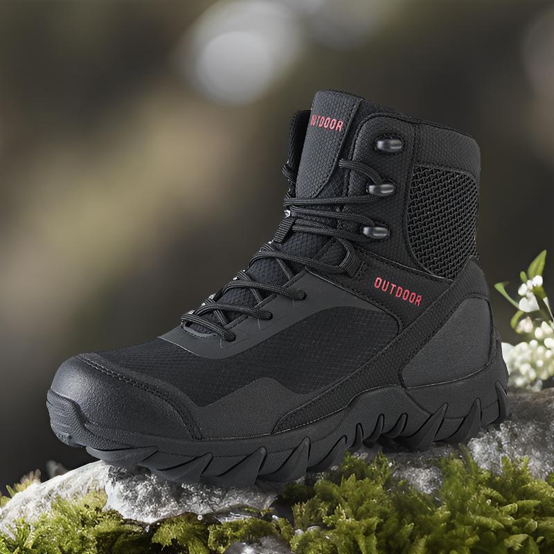 Spot venta directa de fábrica nuevas botas tácticas al aire libre zapatos de hombre de Amazon zapatos de tubo medio botas militares tácticas de senderismo alto hombres