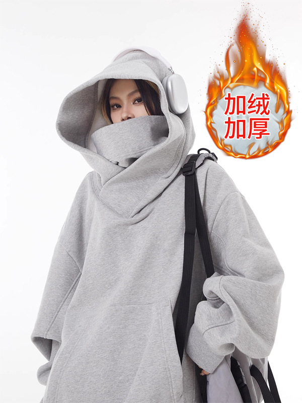 Club de algodón pesado con capucha suéter para hombres y mujeres pareja de otoño e invierno Nueva suelta engrosada forro polar cálido top