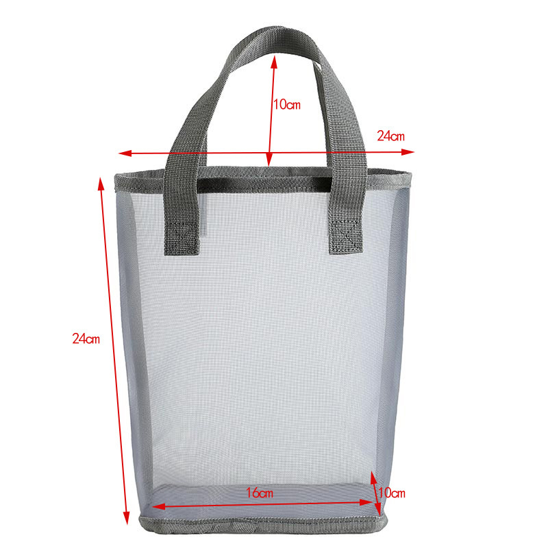 오픈 핸드 헬드 메쉬 백 그레이