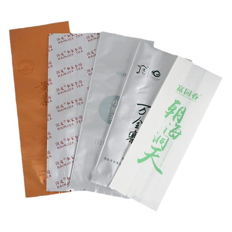 Пакеты для чая из цветной алюминиевой фольги, оптовые ламинированные пакеты из крафт-бумаги различных спецификаций, восьмисторонние запайные пакеты для пищевых продуктов
