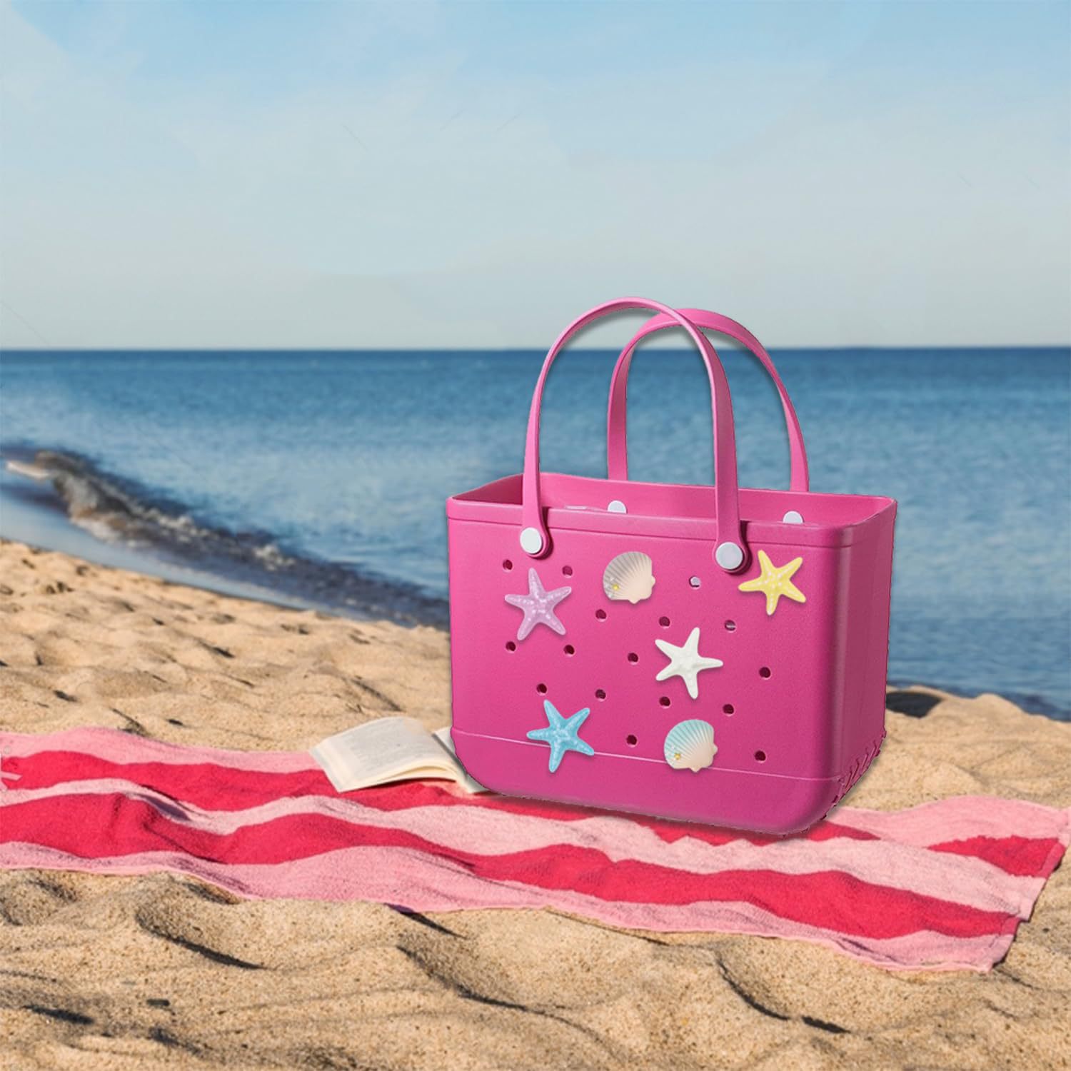 Starfish, Flower Pattern 1 Set PVC Starfish Flower Bag Buckle