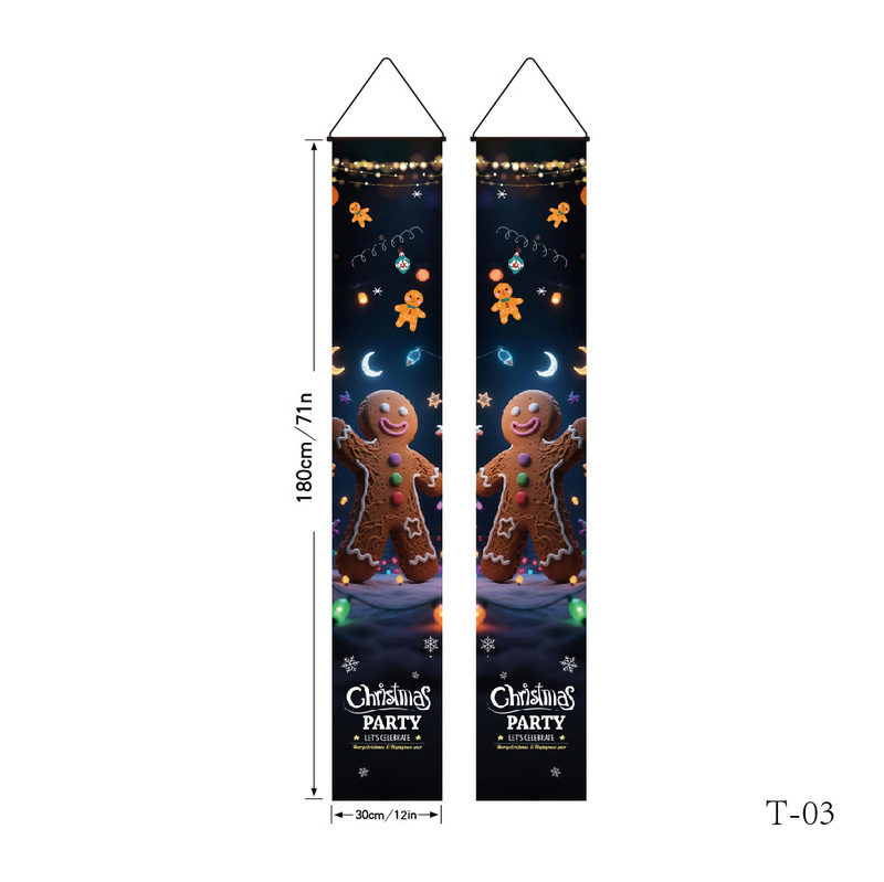 クリスマスカプレットバナー 2025 新しいクロスボーダードアカバー背景布ハロウィンくるみ割り人形兵士装飾吊り布|undefined