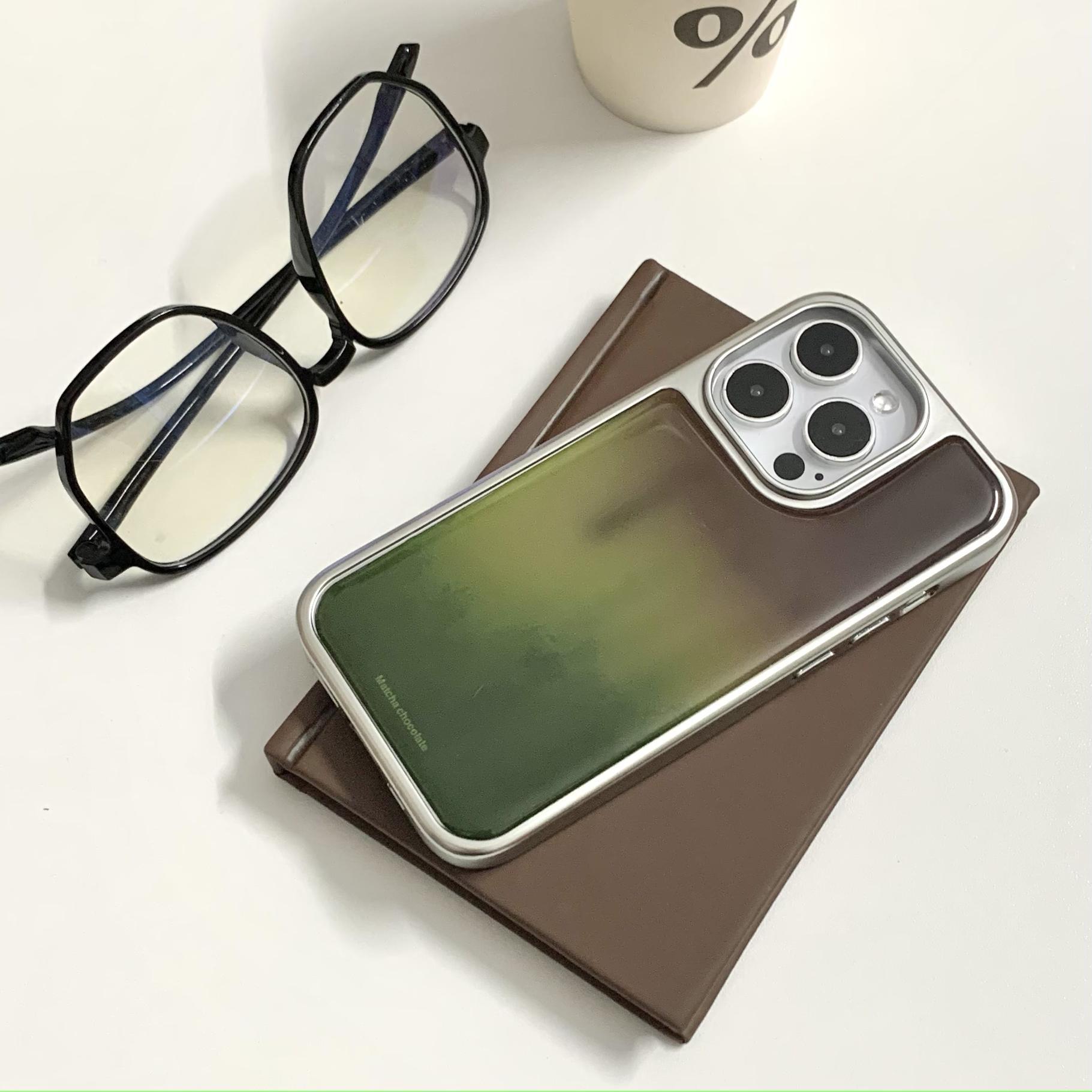 Retro epoxi marrón verde mancha para iphone15ProMax/16 funda para teléfono móvil Apple 13/14 soporte 15 mujeres