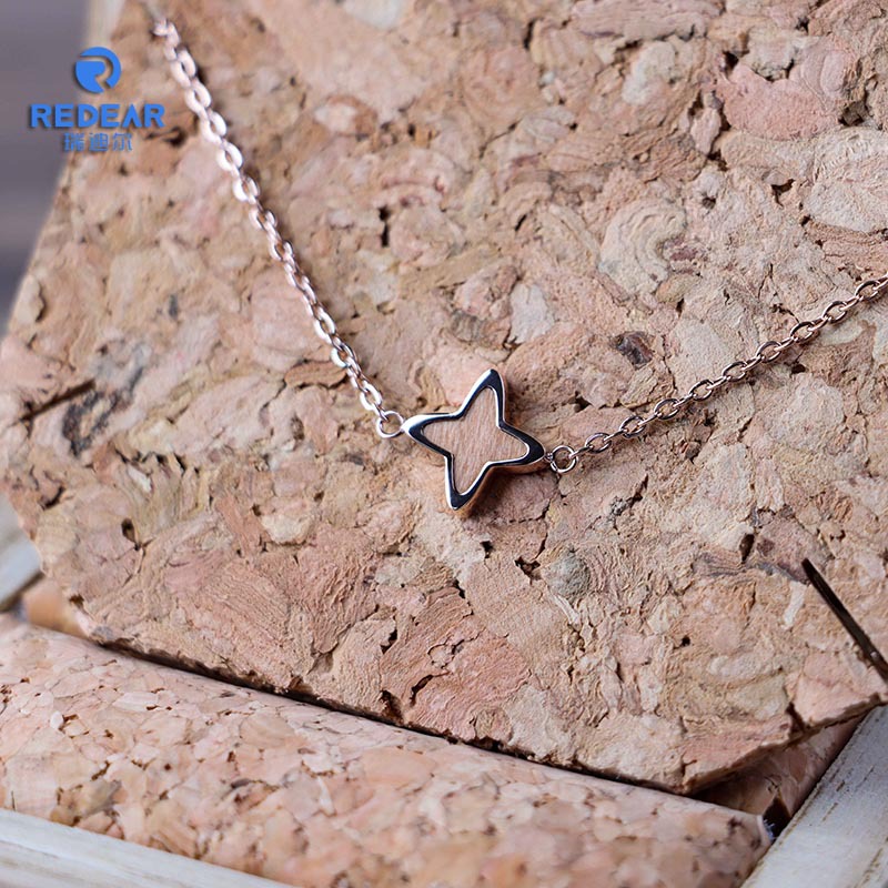 REDEAR新品 跨境货源定制款首饰套装 不锈钢大理石樱桃木个性吊坠