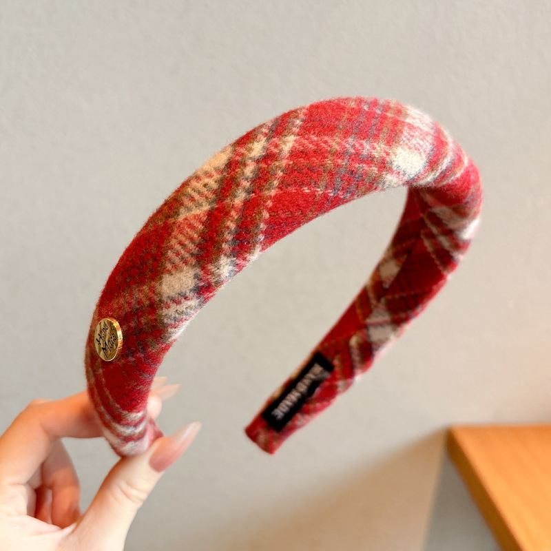 Diadema roja de Año Nuevo para mujer 2026, diadema moderna de alta calidad para otoño e invierno, diadema para lavarse la cara, horquilla para el cabello, accesorio para el cabello estilo Chanel image 11